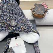 BEANIE HAT IN BLACK WOOL LINED WITH FLEECE 436773