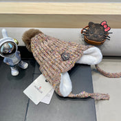 BEANIE HAT IN MEDIUM BROWN WOOL LINED WITH FLEECE 436775