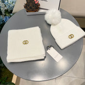 SET SCARF AND HAT IN WHITE CASHMERE 436220
