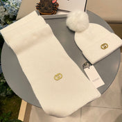 SET SCARF AND HAT IN WHITE CASHMERE 436220