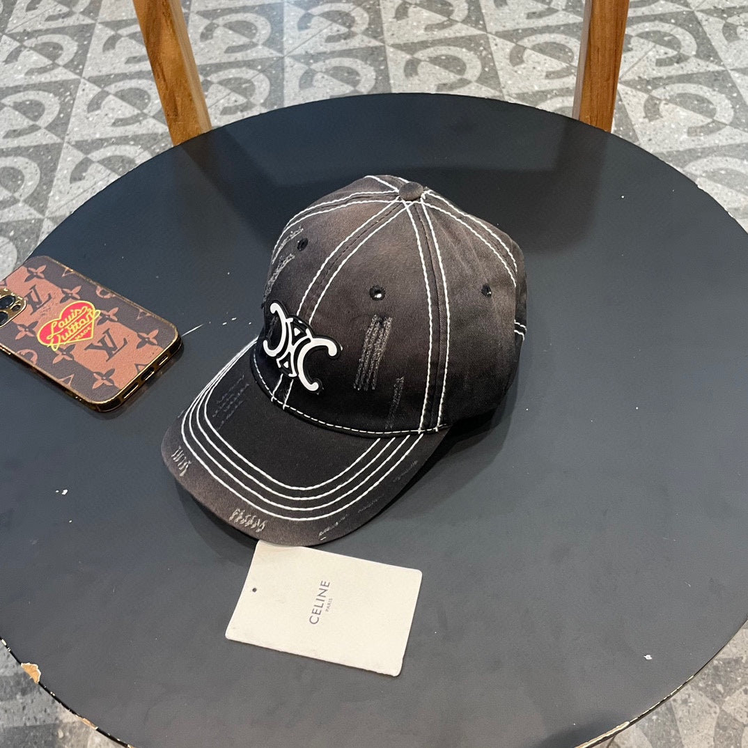 BASEBALL CAP MODEL 650510 IN BLACK OMBRE COTTON