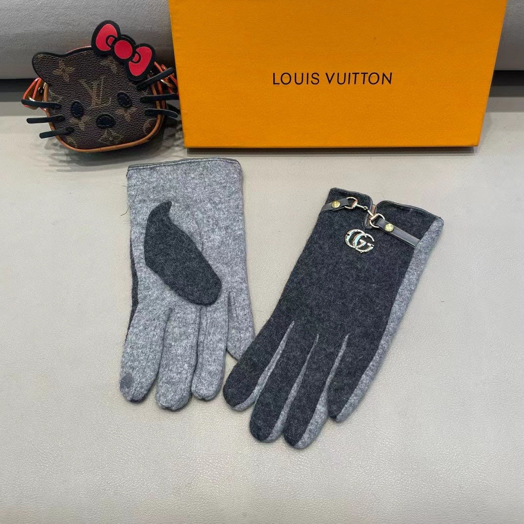 GLOVES IN CHARCOAL MIX LIGHT GRAY WOOL 454558