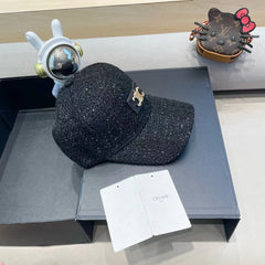 BASEBALL CAP MODEL 650508 IN BLACK TEXTURED SPARKLE FABRIC