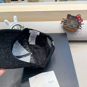 BASEBALL CAP MODEL 650508 IN BLACK TEXTURED SPARKLE FABRIC