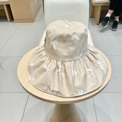 CELINE 25S BUCKET BOW HAT 733403 IN BEIGE
