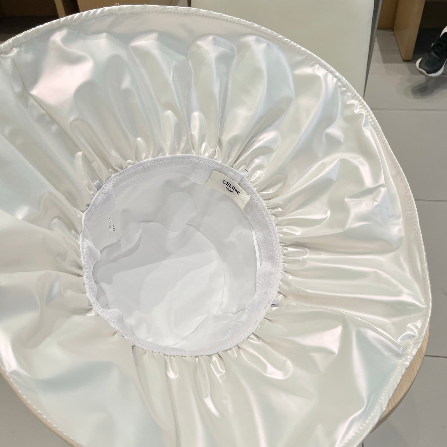 CELINE 25S BUCKET BOW HAT 733403 IN BEIGE