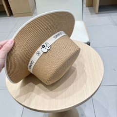 FLAT STRAW HAT BROWN 672720