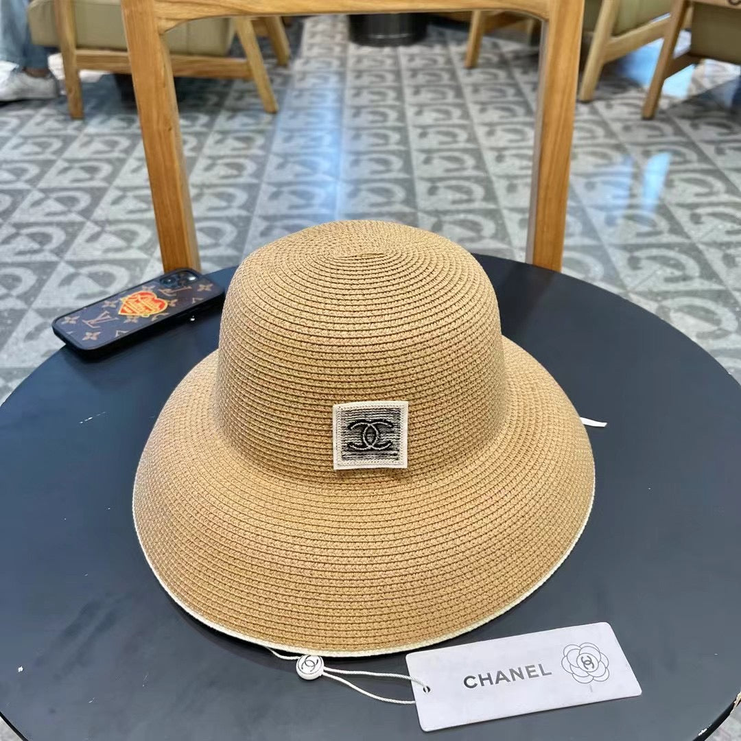 STRAW CLOCHE HAT BROWN 672754