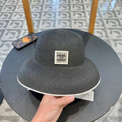 STRAW CLOCHE HAT BLACK 672756