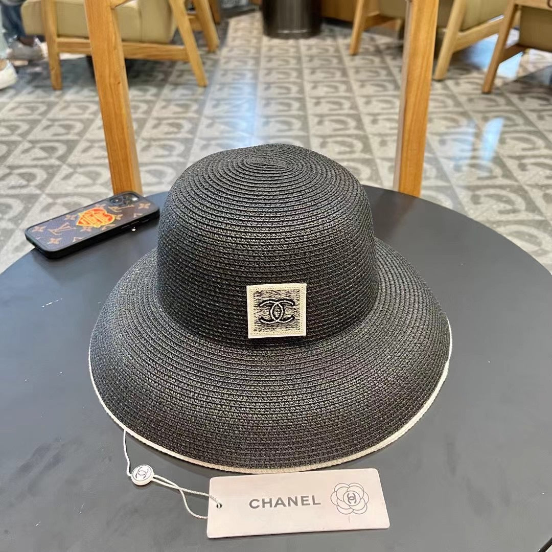 STRAW CLOCHE HAT BLACK 672756