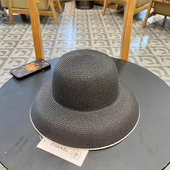 STRAW CLOCHE HAT BLACK 672756