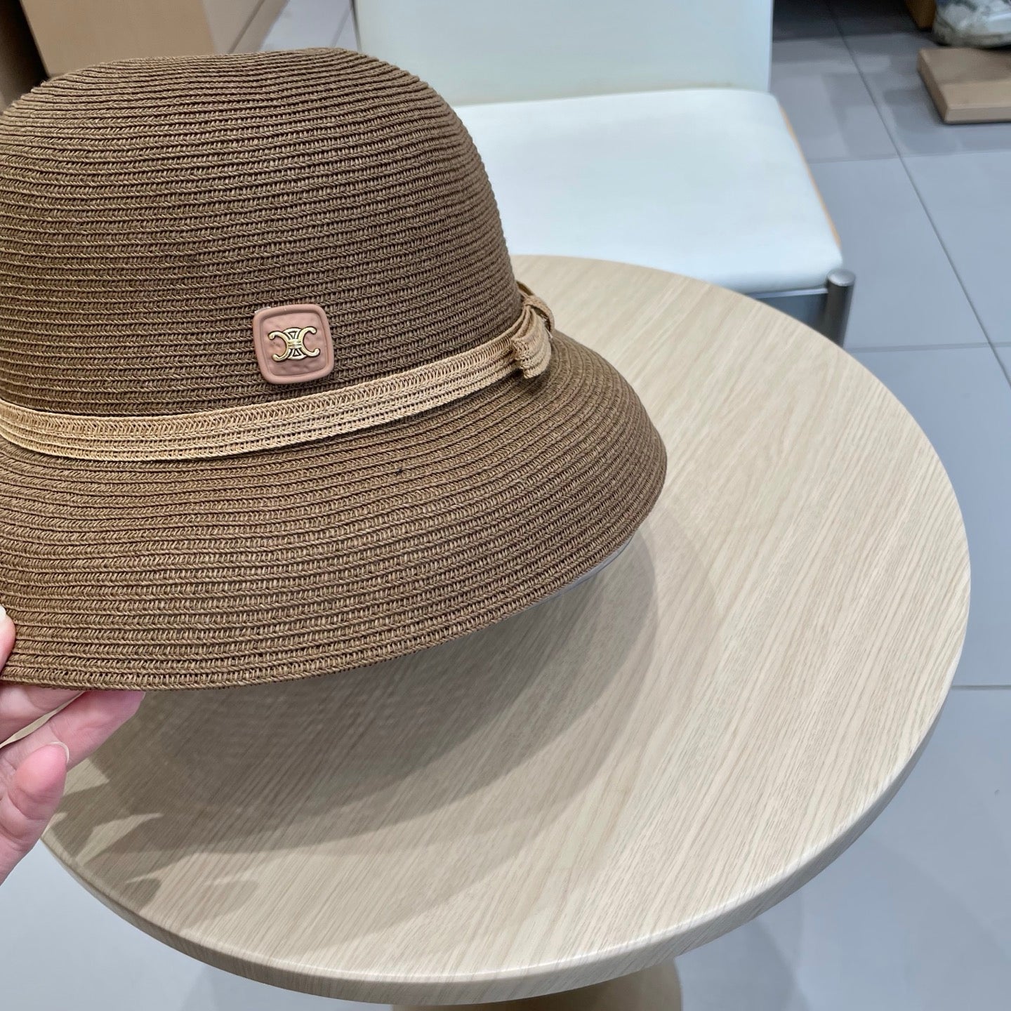BUKET HAT MODEL 650559 IN BROWN SPRAY FABRIC