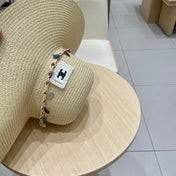 WIDE BRIM HAT MODEL 652185 IN BEIGE WOVEN STRAW
