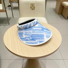 VISOR HAT MODEL 652201 IN BLUE AND WHITE FABRIC