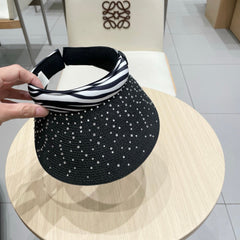 VISOR HAT MODEL 652215 IN BLACK WOVEN STRAW