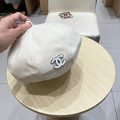 BERET HAT IVORY WITH LOGO 672660