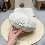 BERET HAT IVORY WITH LOGO 672660