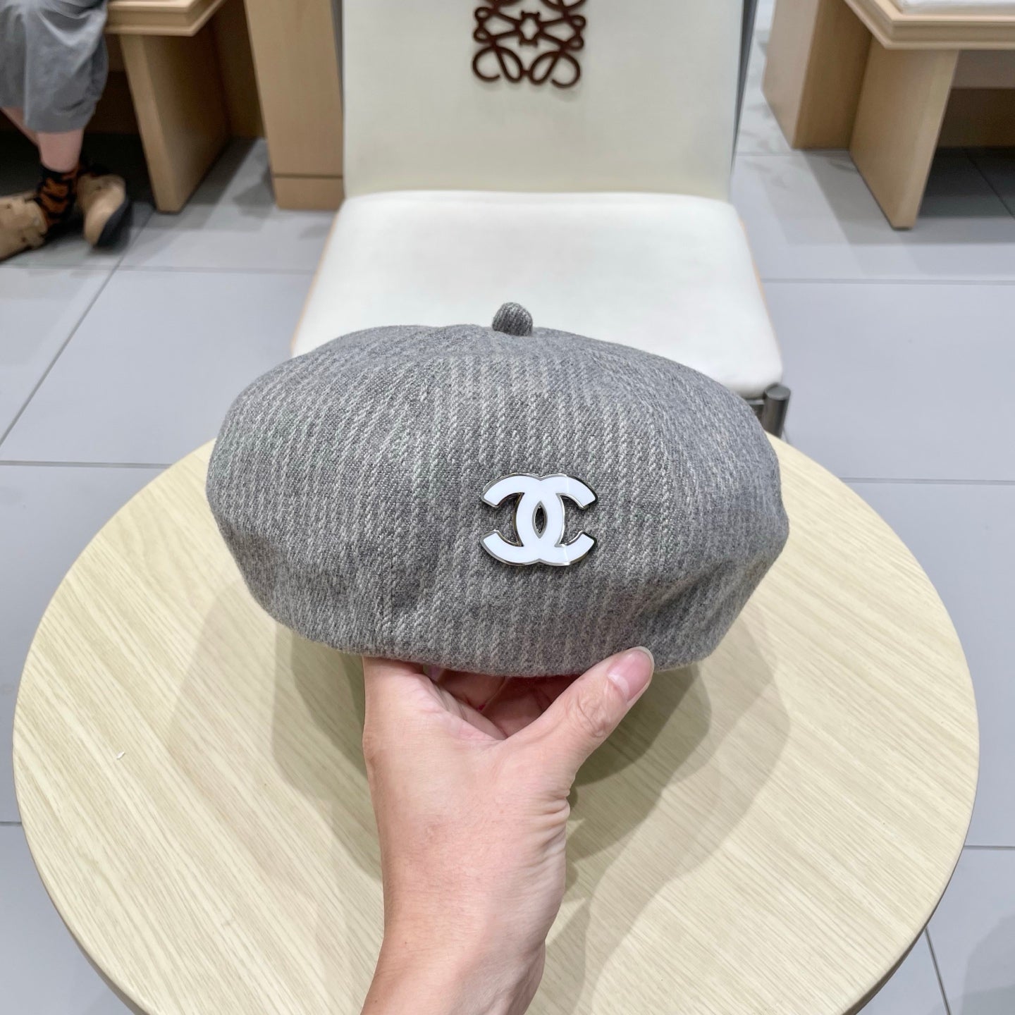 BERET HAT MOUSE GRAY WITH LOGO 672664