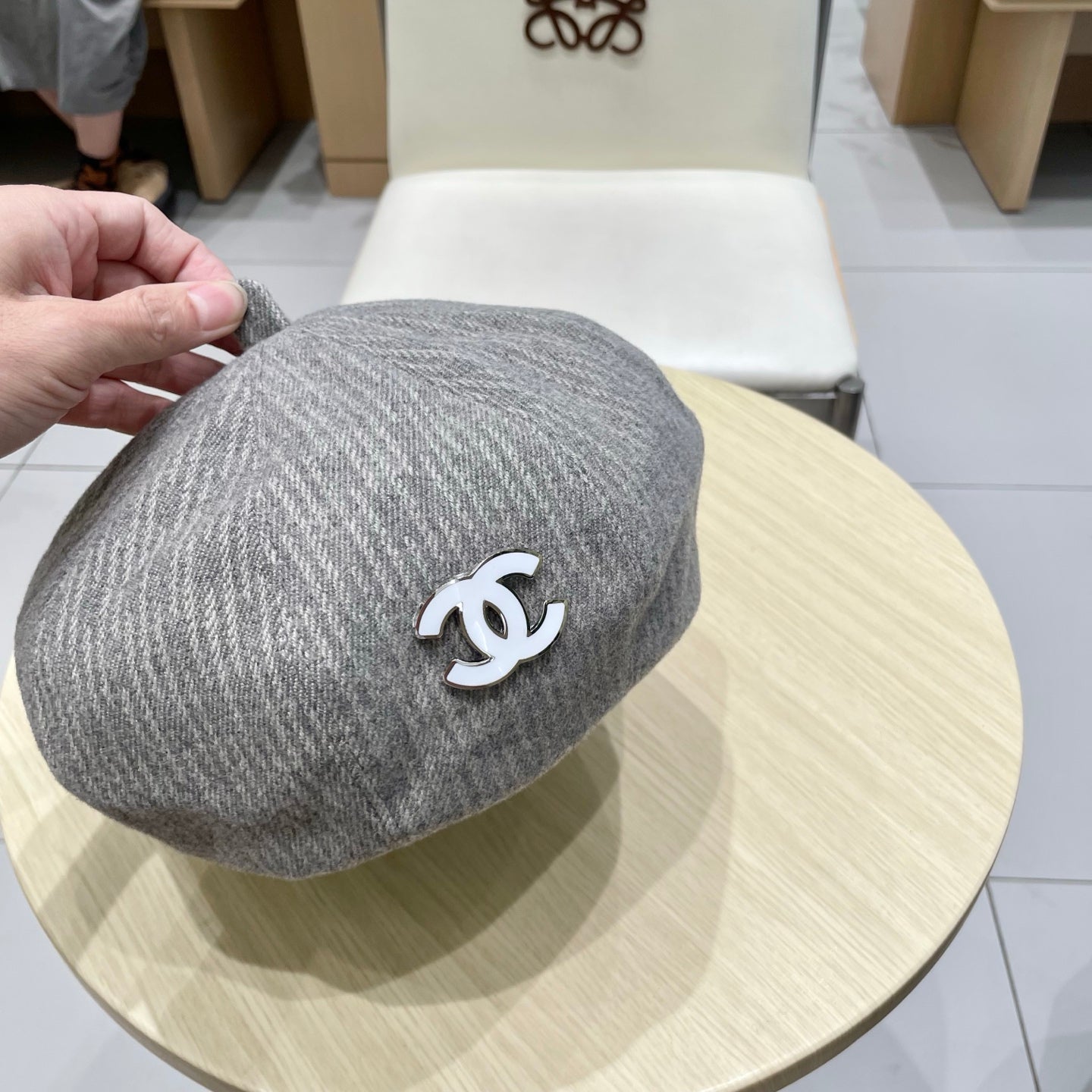 BERET HAT MOUSE GRAY WITH LOGO 672664