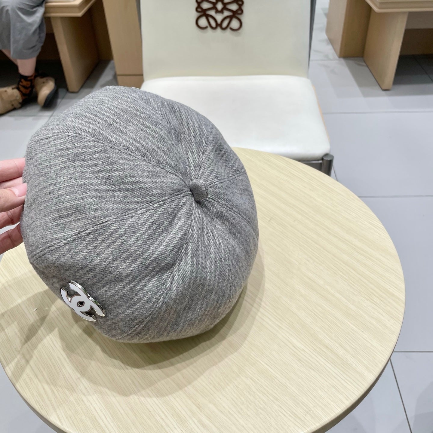 BERET HAT MOUSE GRAY WITH LOGO 672664