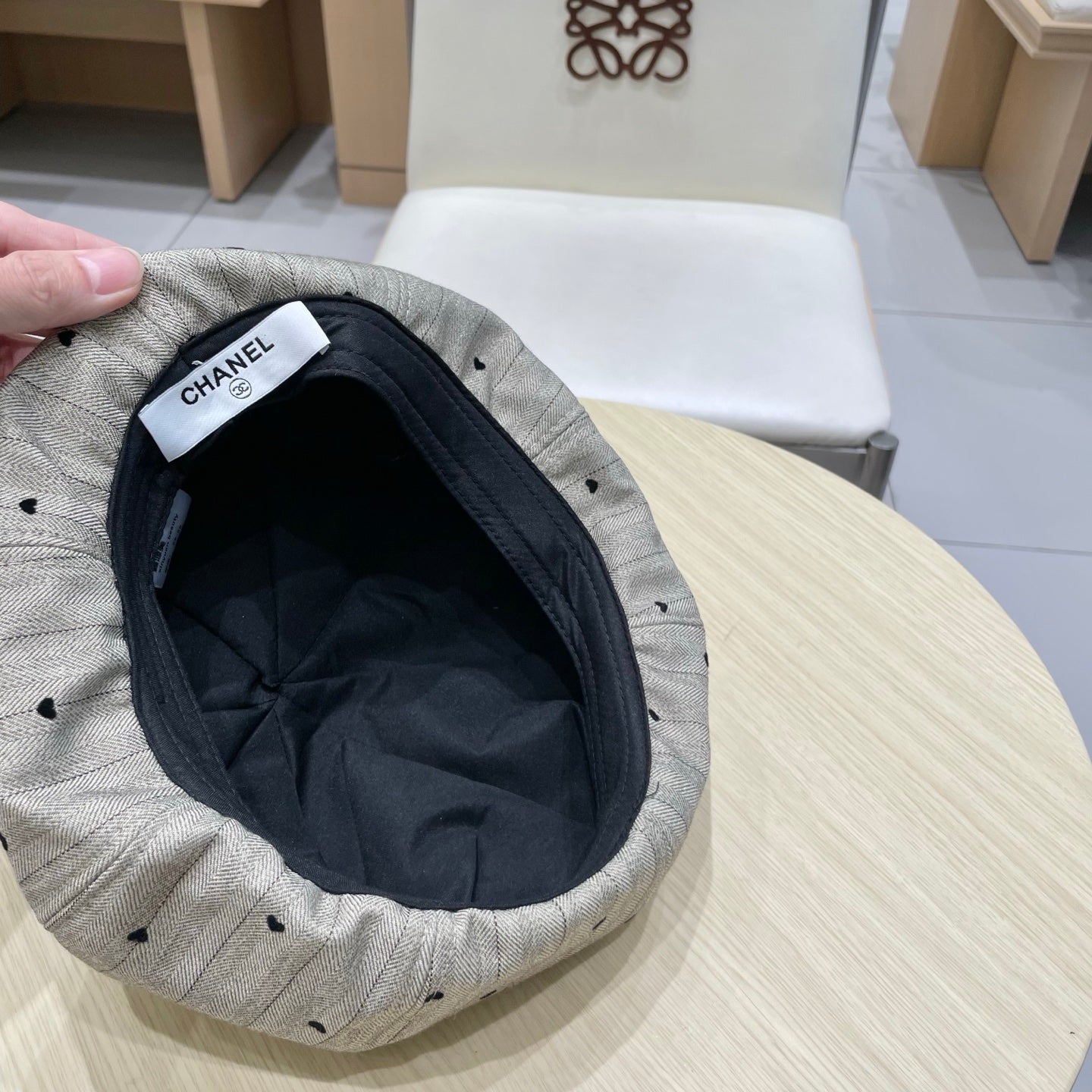 BERET HAT POLKA DOT GREIGE 672670