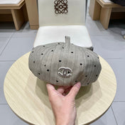 BERET HAT POLKA DOT GREIGE 672670
