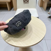 BERET HAT POLKA DOT DARK GRAY 672672