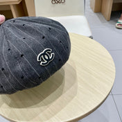 BERET HAT POLKA DOT DARK GRAY 672672