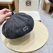 BERET HAT POLKA DOT DARK GRAY 672672