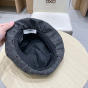 BERET HAT POLKA DOT DARK GRAY 672672