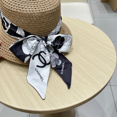 NATURAL STRAW BUCKET HAT WITH RIBBON 672771