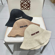 MIUMIU RAFFIA BUCKET HAT STYLE 70
