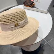 DIOR 26S FLAT-BRIM STRAW HAT STYLE 42