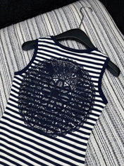 SLEEVELESS TOP WITH RAISED EMBROIDERY AND CREW NECK 267982