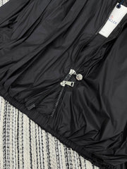 MONCLER ZIP-UP JACKET WITH STAND COLLAR IN BLACK 267979