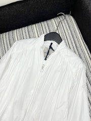 MONCLER ZIP-UP JACKET WITH STAND COLLAR IN WHITE 267977