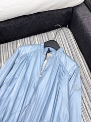 MONCLER ZIP-UP JACKET WITH STAND COLLAR IN SKY BLUE 267975