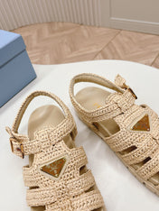 Monolith Crochet Cage Sandals 30 Beige