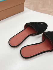 LP SUMMER CHARMS SANDALS IN BLACK SUEDE