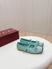 GG BALLET FLAT ARCTIC SILK