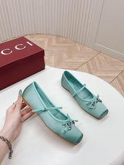 GG BALLET FLAT ARCTIC SILK