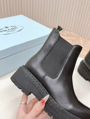 PRA BRUSHED BOOTIES BLACK CALFSKIN