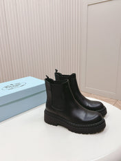 PRA BRUSHED BOOTIES BLACK CALFSKIN