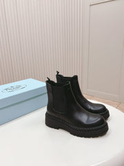 PRA BRUSHED BOOTIES BLACK CALFSKIN