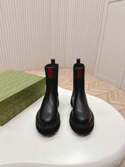 GG CLASSIC MARTIN BOOTS IN BLACK IMPORTED CALFSKIN