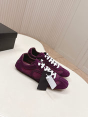 PRADA 26S CLASSIC SNEAKERS IN BURGUNDY RED SUEDE