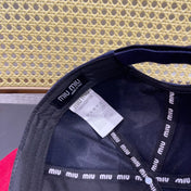 MM BASEBALL CAP IN NAVY BLUE AND RED FABRIC WITH LOGO EMBROIDERY