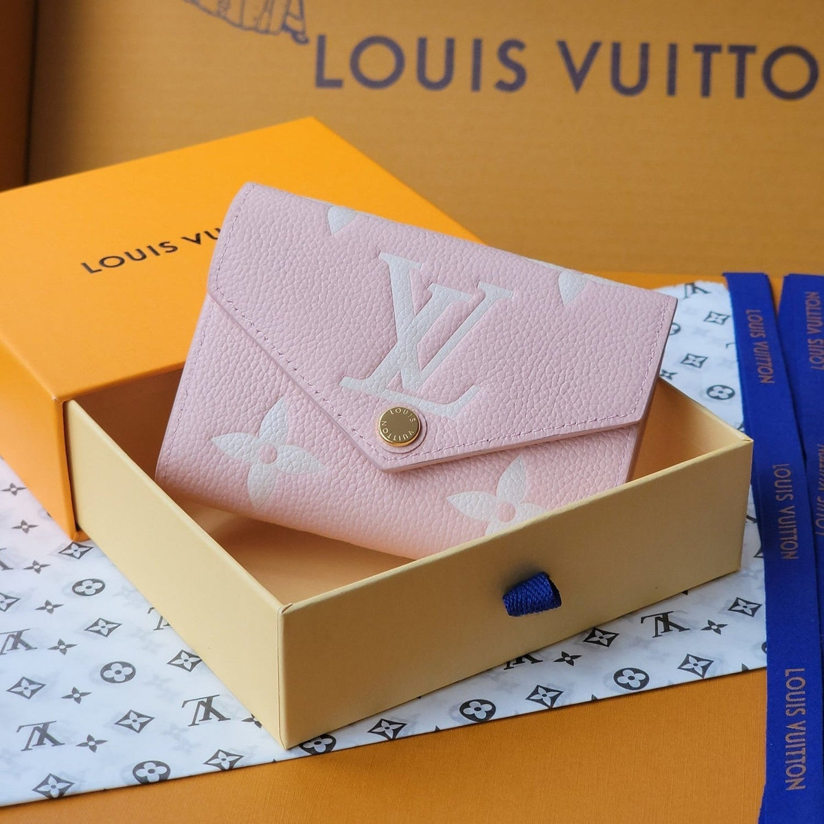 VICTORINE WALLET 12 IN LIGHT PINK MONOGRAM EMPREINTE CALFSKIN