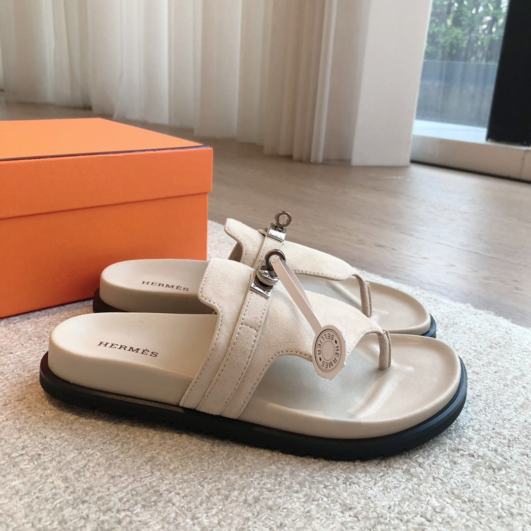 EMPIRE SANDAL CREAM WHITE SUEDE