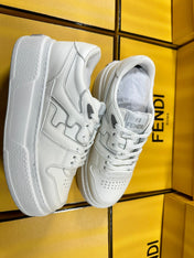 FENDI THICK-SOLDED SNEAKER IN WHITE LAMBSKIN